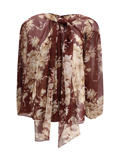 DOLCE &amp; GABBANA 40 silk chiffon floral shirt