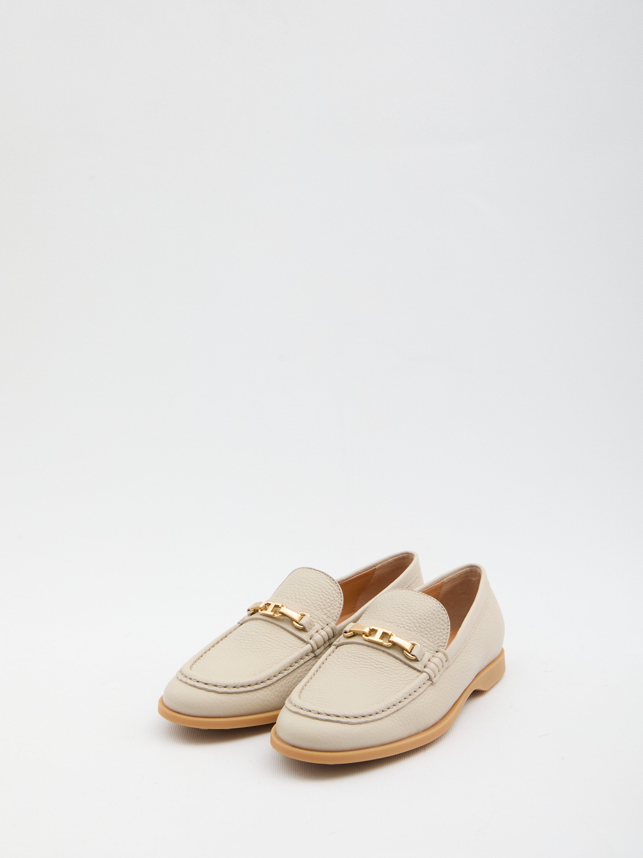 hammered leather loafers
