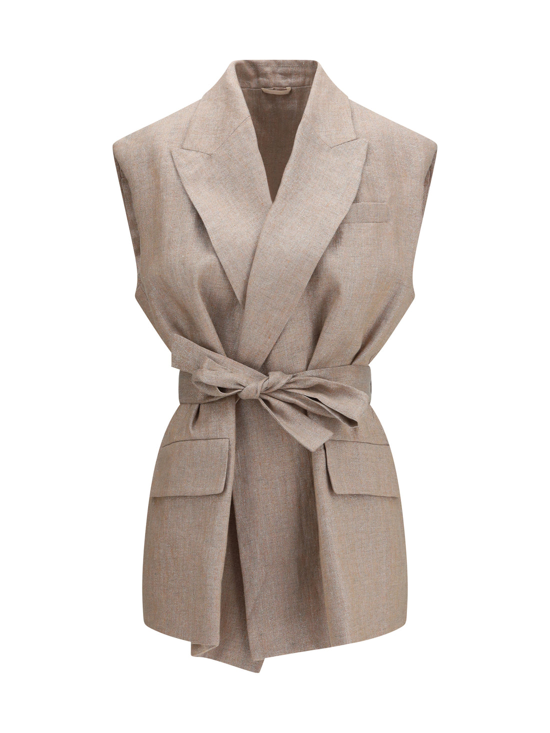 BRUNELLO CUCINELLI 40 linen blend vest