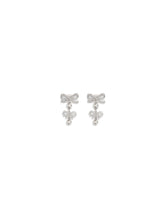 SELF-PORTRAIT OS double bow pearl earrings