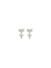 double bow pearl earrings