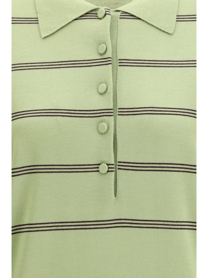 DRIES VAN NOTEN M merino wool striped polo sweater