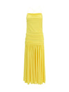 pleated midi dress