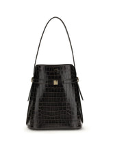 TOTEME OS belted croco-embossed bucket bag