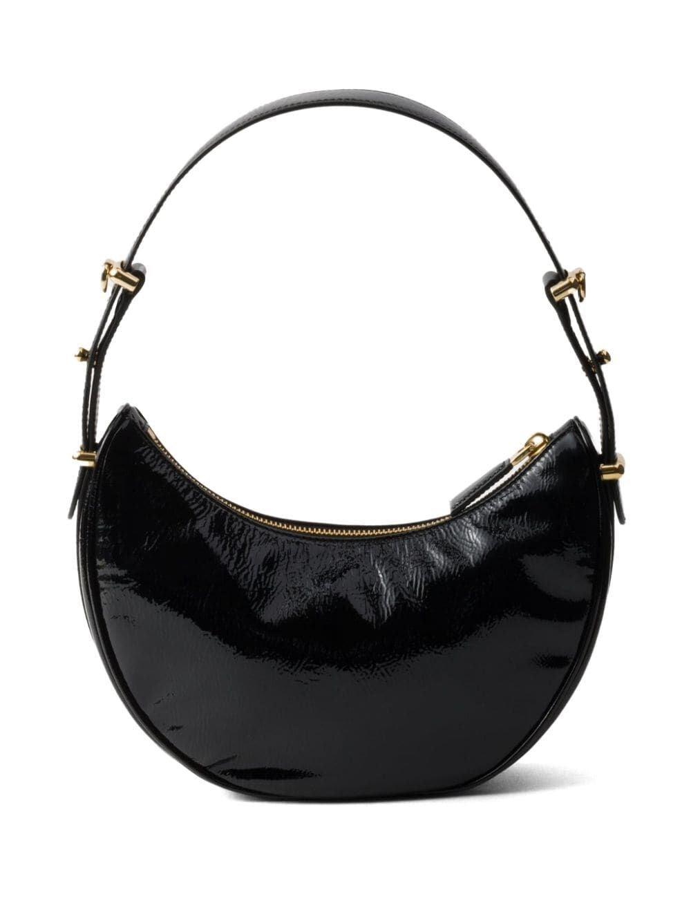 prada arqué naplak patent leather shoulder bag