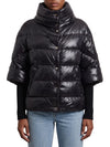 puffer cape-style down coat with sleeves