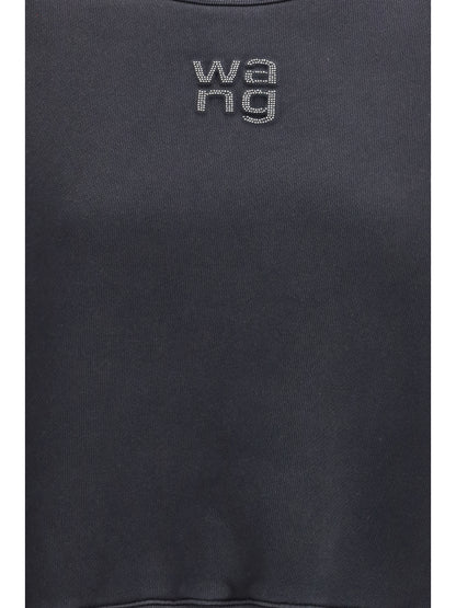 ALEXANDER WANG M crystal hotfix logo sweatshirt