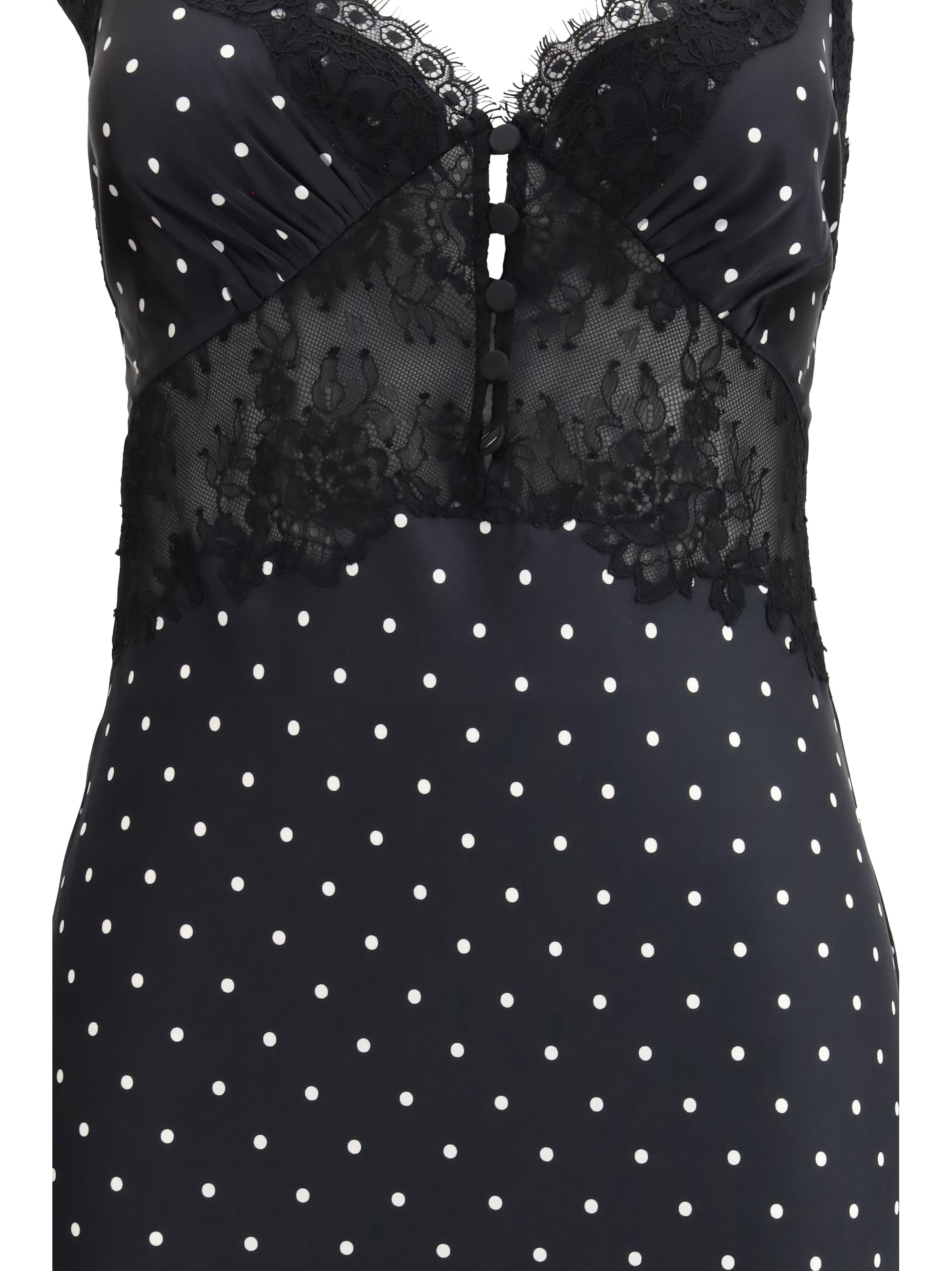 SELF-PORTRAIT 6 polka dot satin maxi dress