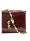 small kate shoulder bag crocodile-embossed patent leather