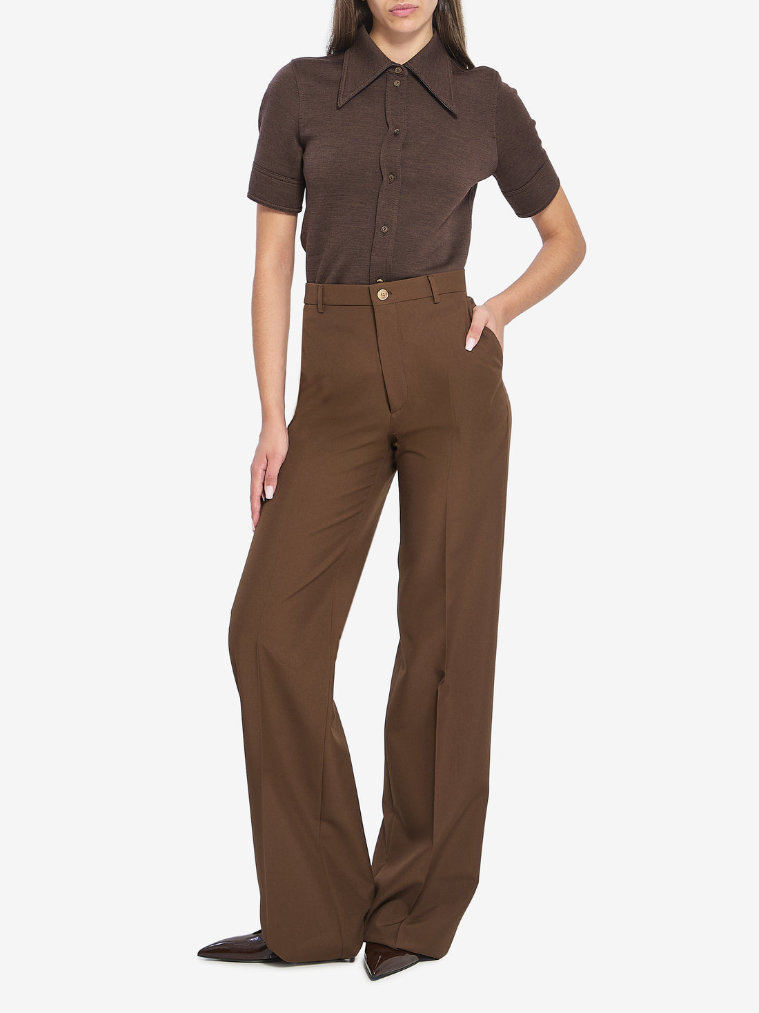 GUCCI 42 cotton and wool jersey shirt