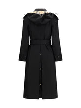 BURBERRY 6 long nylon car coat with hood 