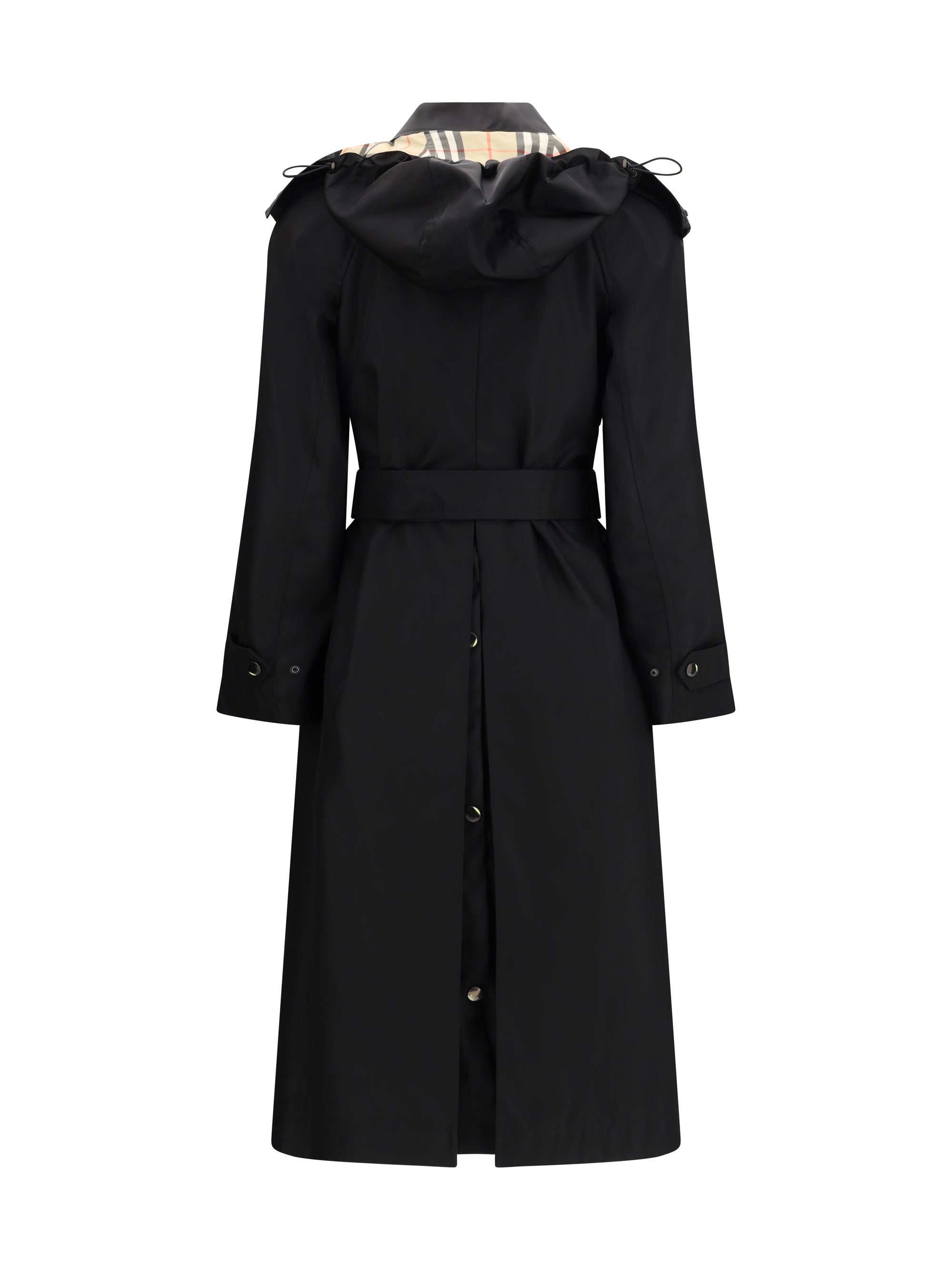 BURBERRY 6 long nylon car coat with hood 