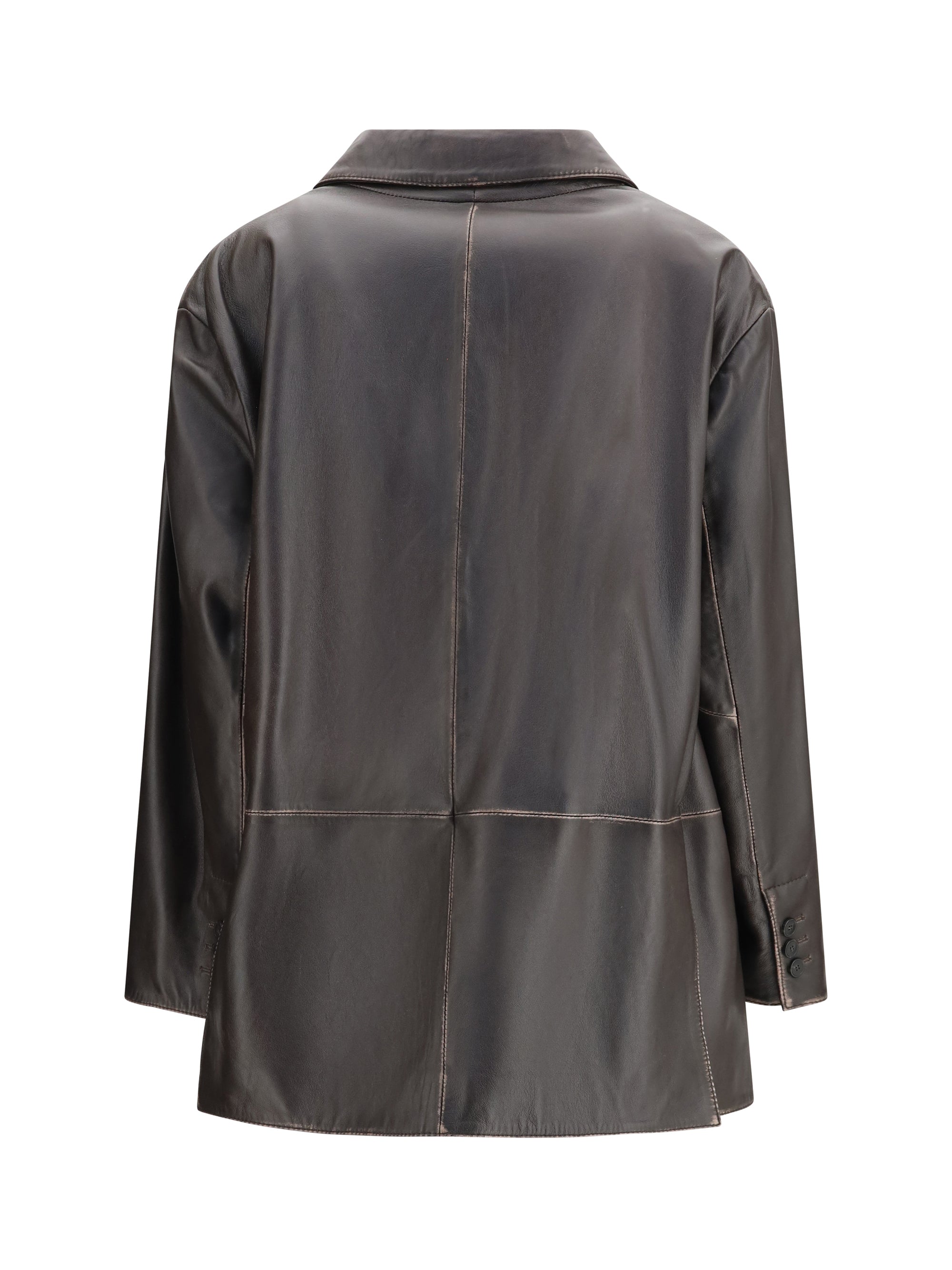 pila single-breasted leather jacket