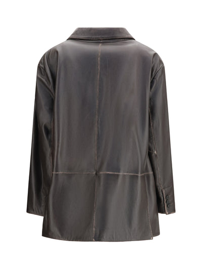 pila single-breasted leather jacket