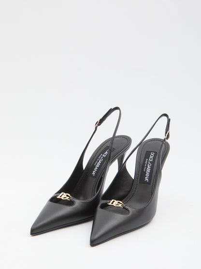 DOLCE&amp;GABBANA 36 slingback pumps in silk nappa