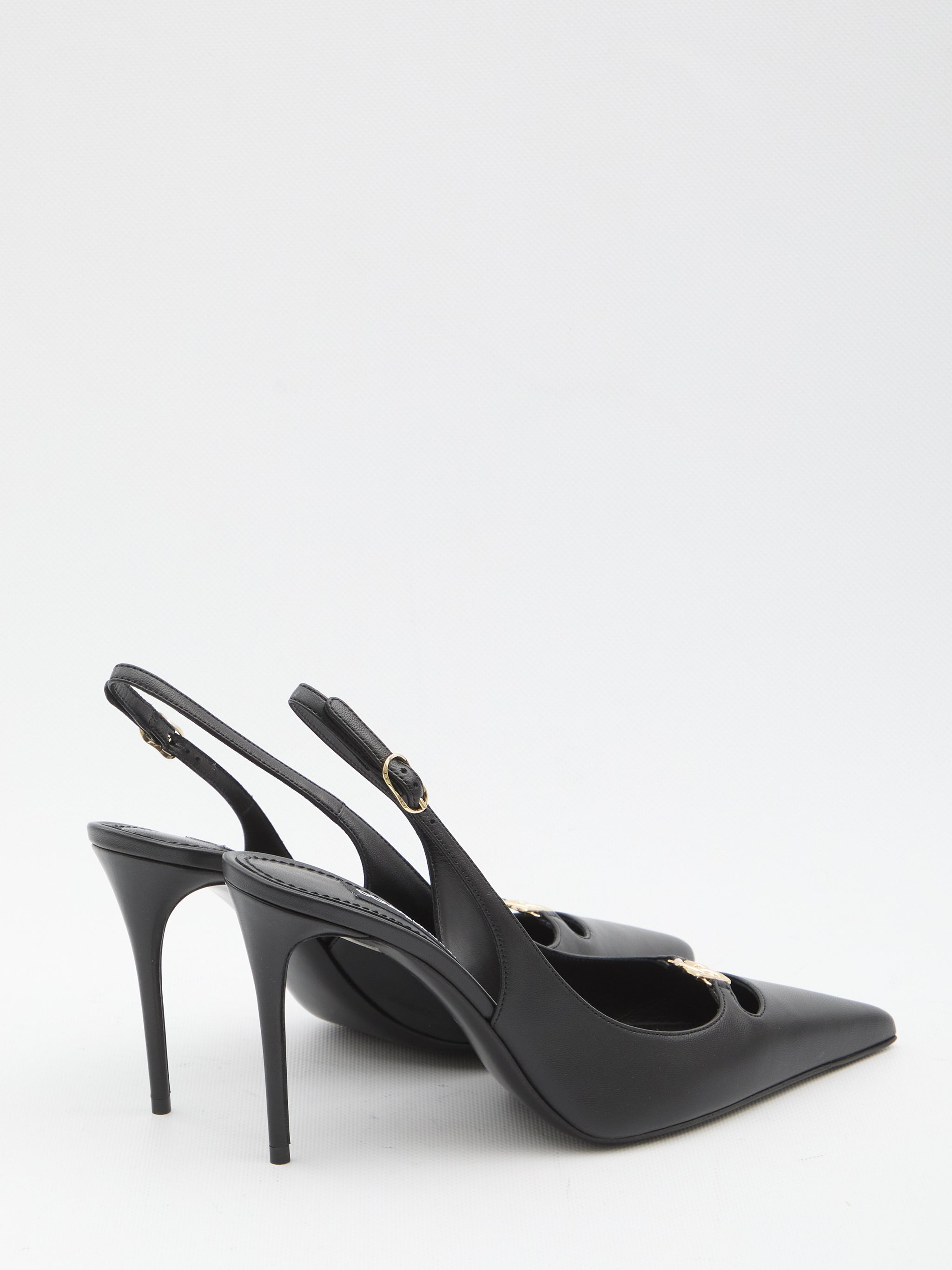 slingback pumps in silk nappa