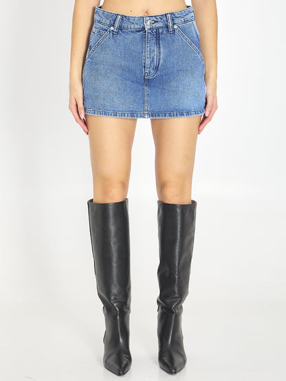 ALEXANDER WANG 26 denim carpenter mini skort 
