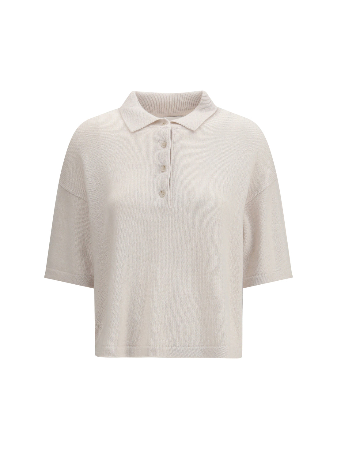 ALLUDE S short-sleeve polo neck sweater 