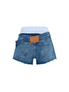 denim shorts with boxer detail