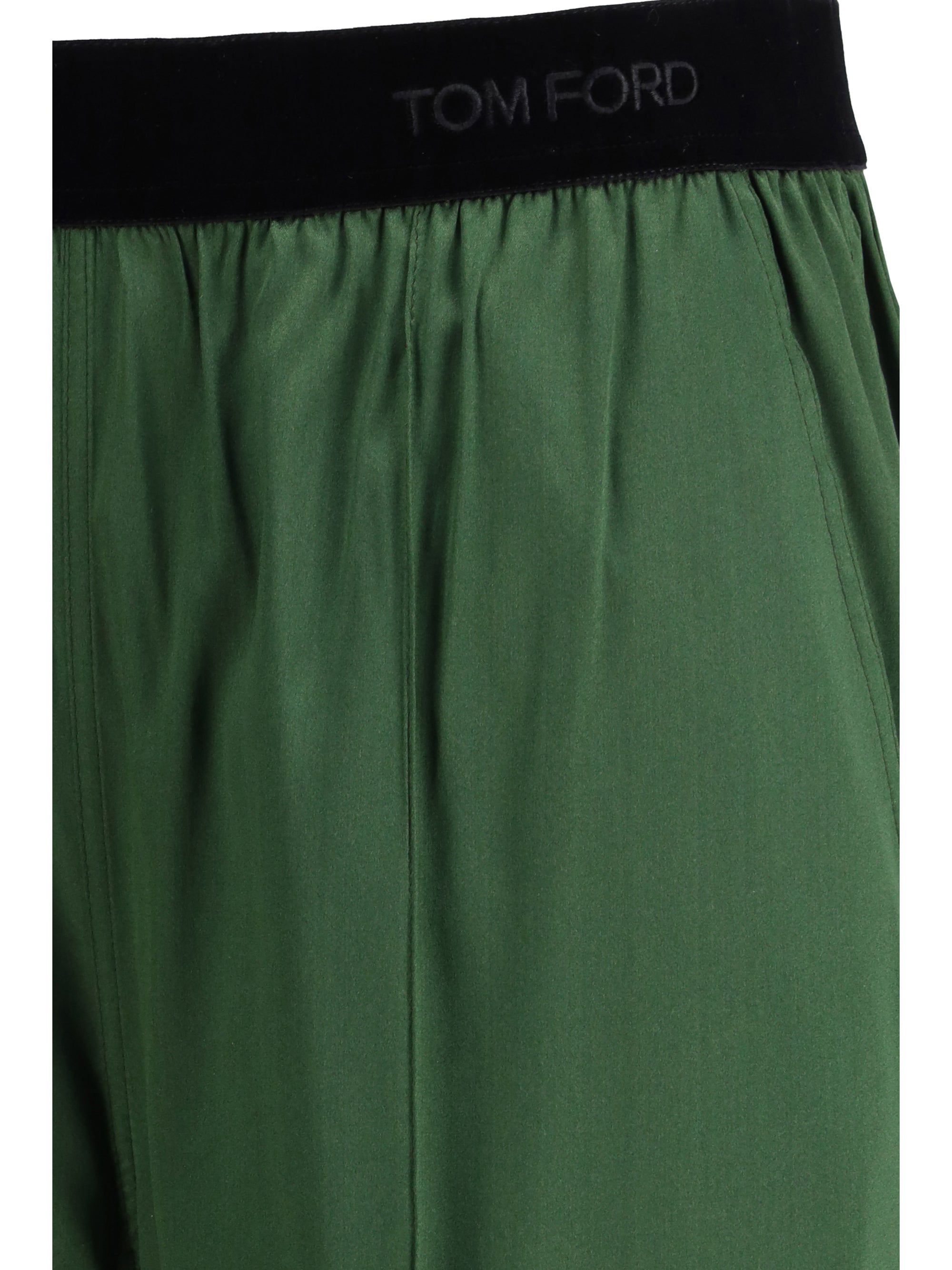 stretch silk satin pants
