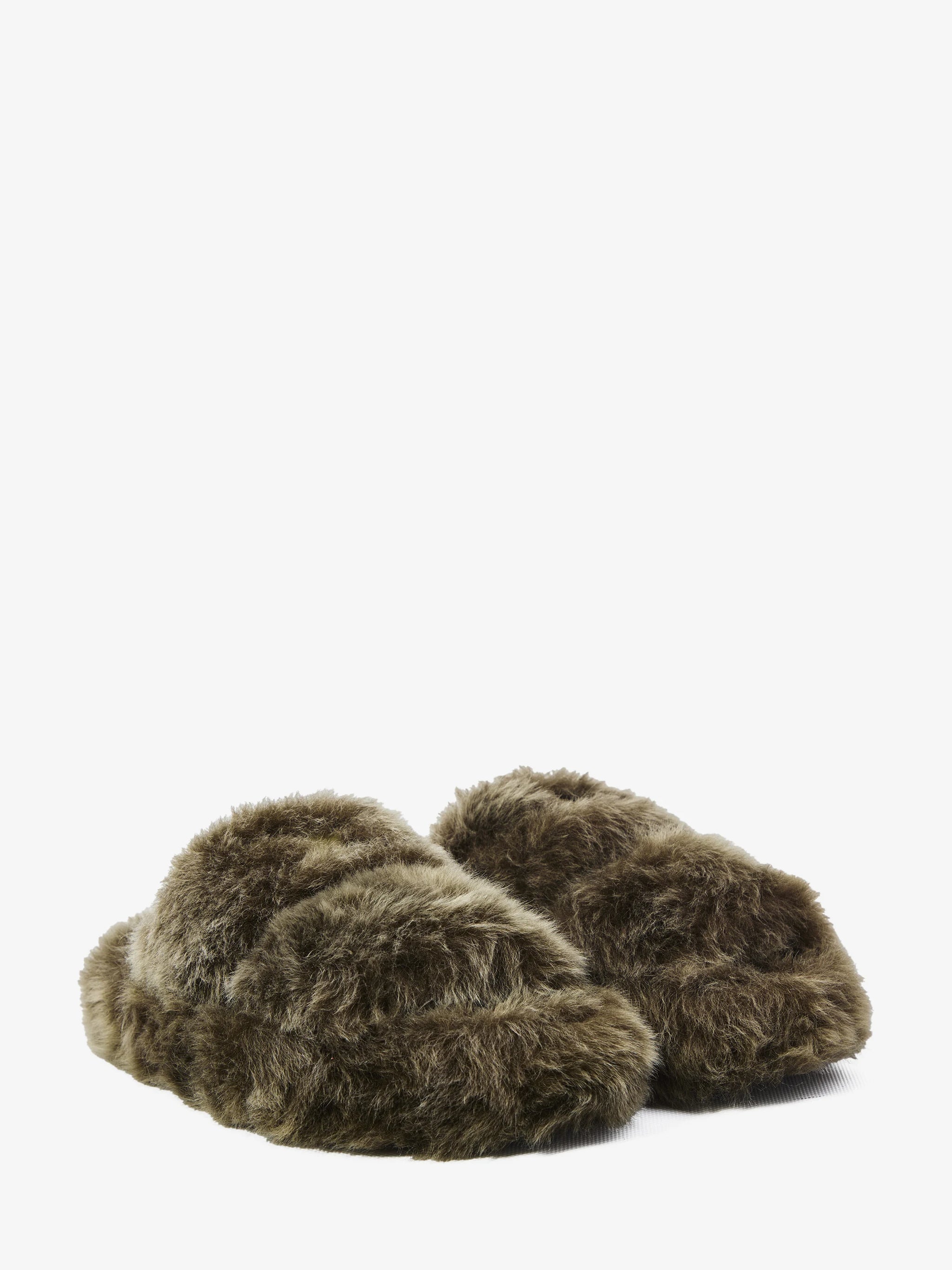 triomphe 05 fur shearling slides