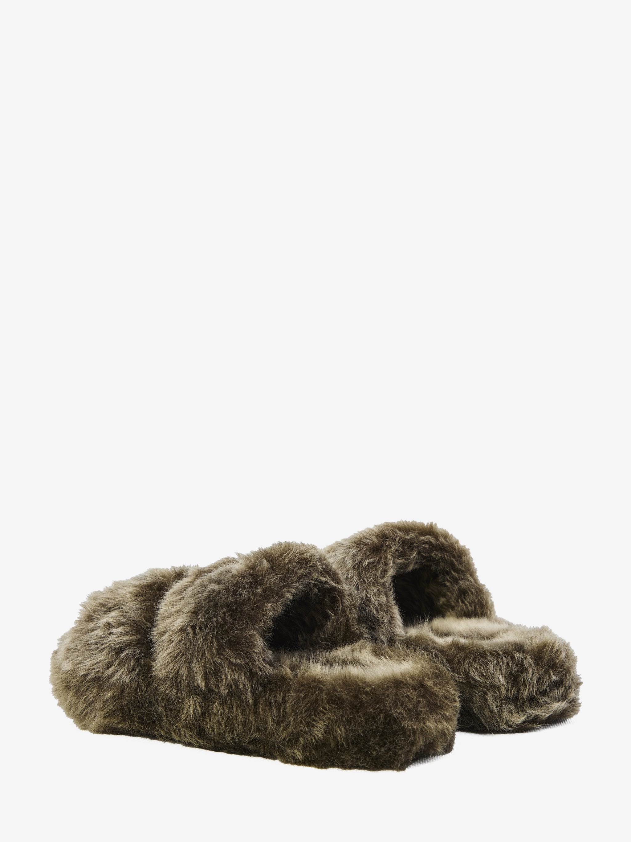 Celine Green Triomphe 05 Fur Shearling Slides – MODECRAZE