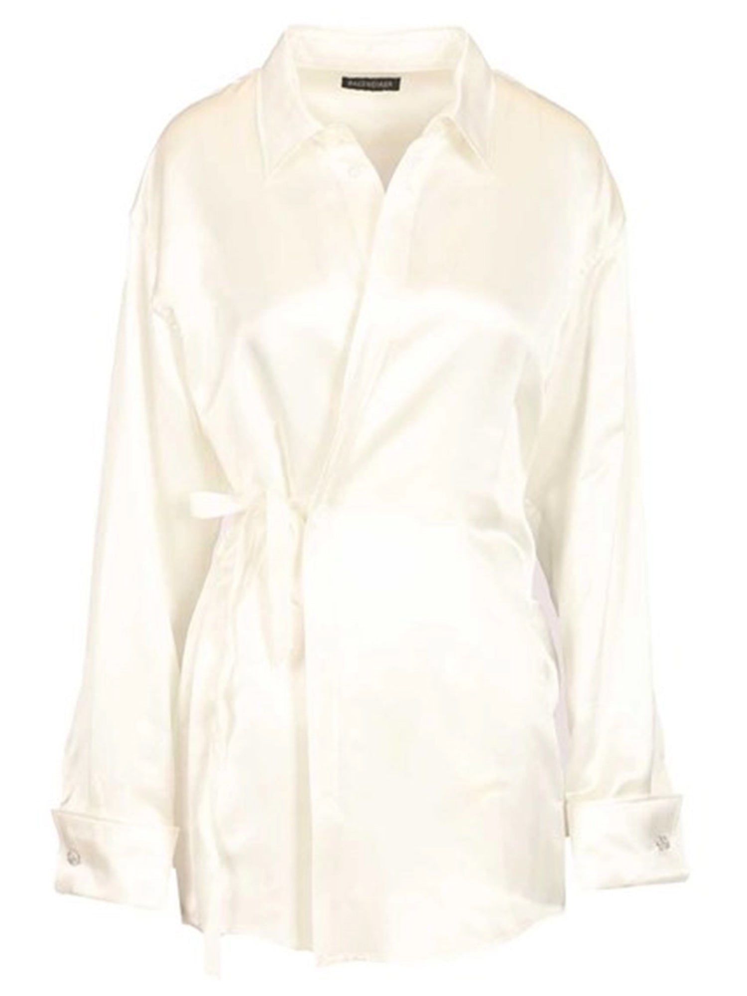 BALENCIAGA 36 ivory wrap shirt 