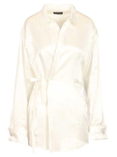 BALENCIAGA 36 ivory wrap shirt 
