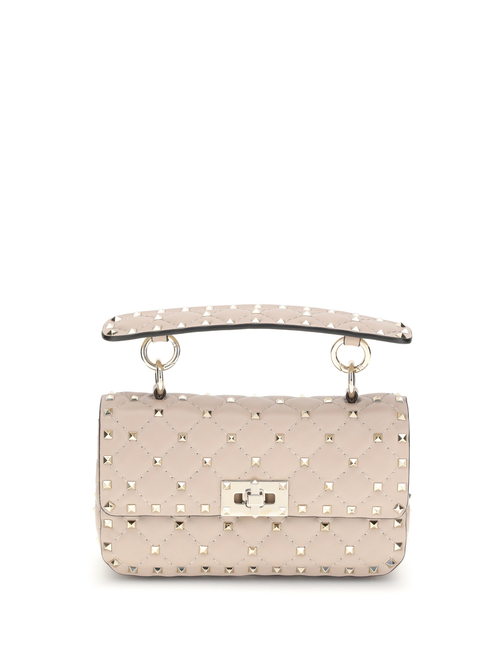small leather rockstud spike handbag