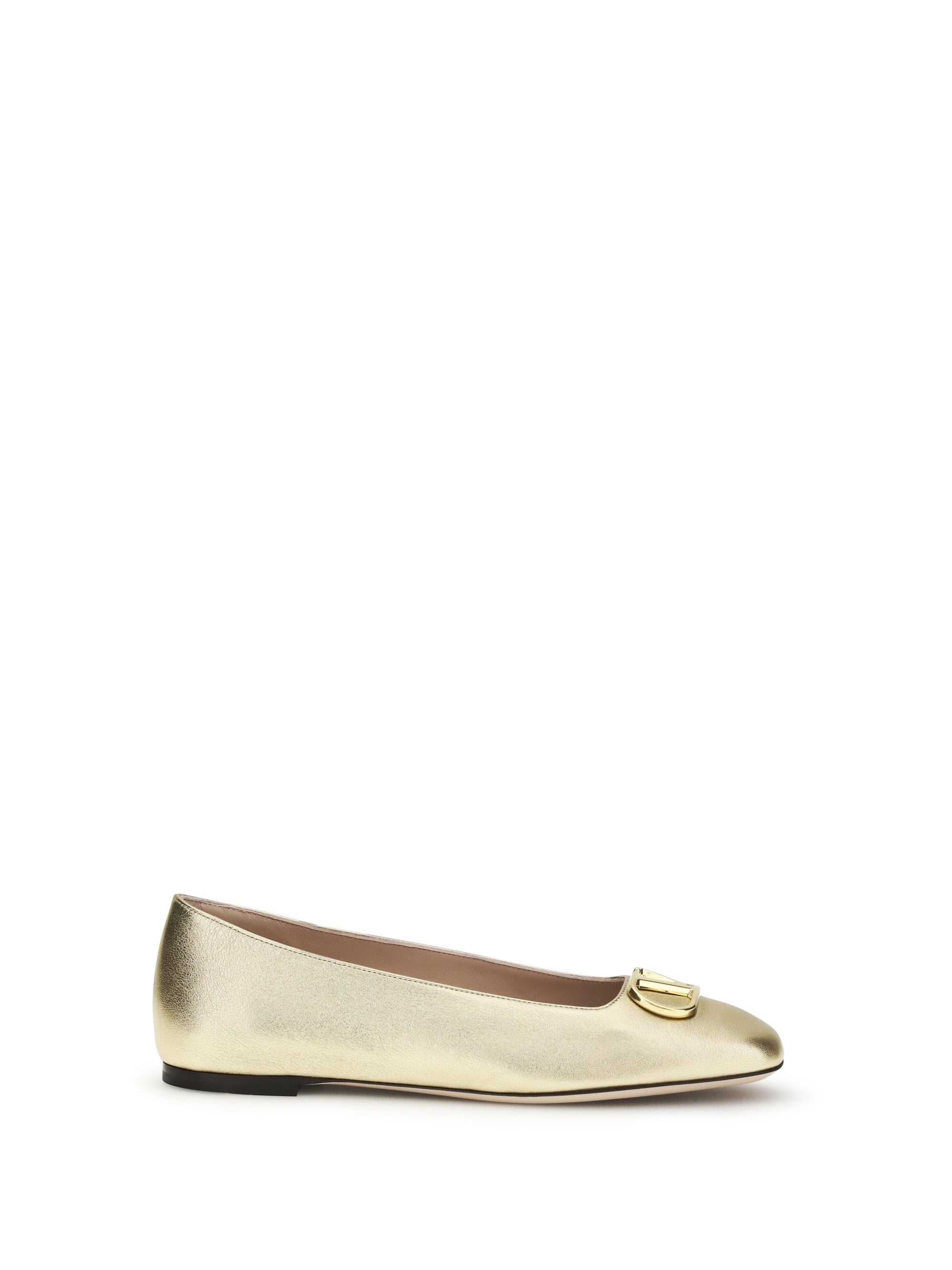 vlogo signature laminated leather ballerinas