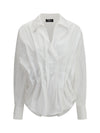 shirt with front ruching in cotton