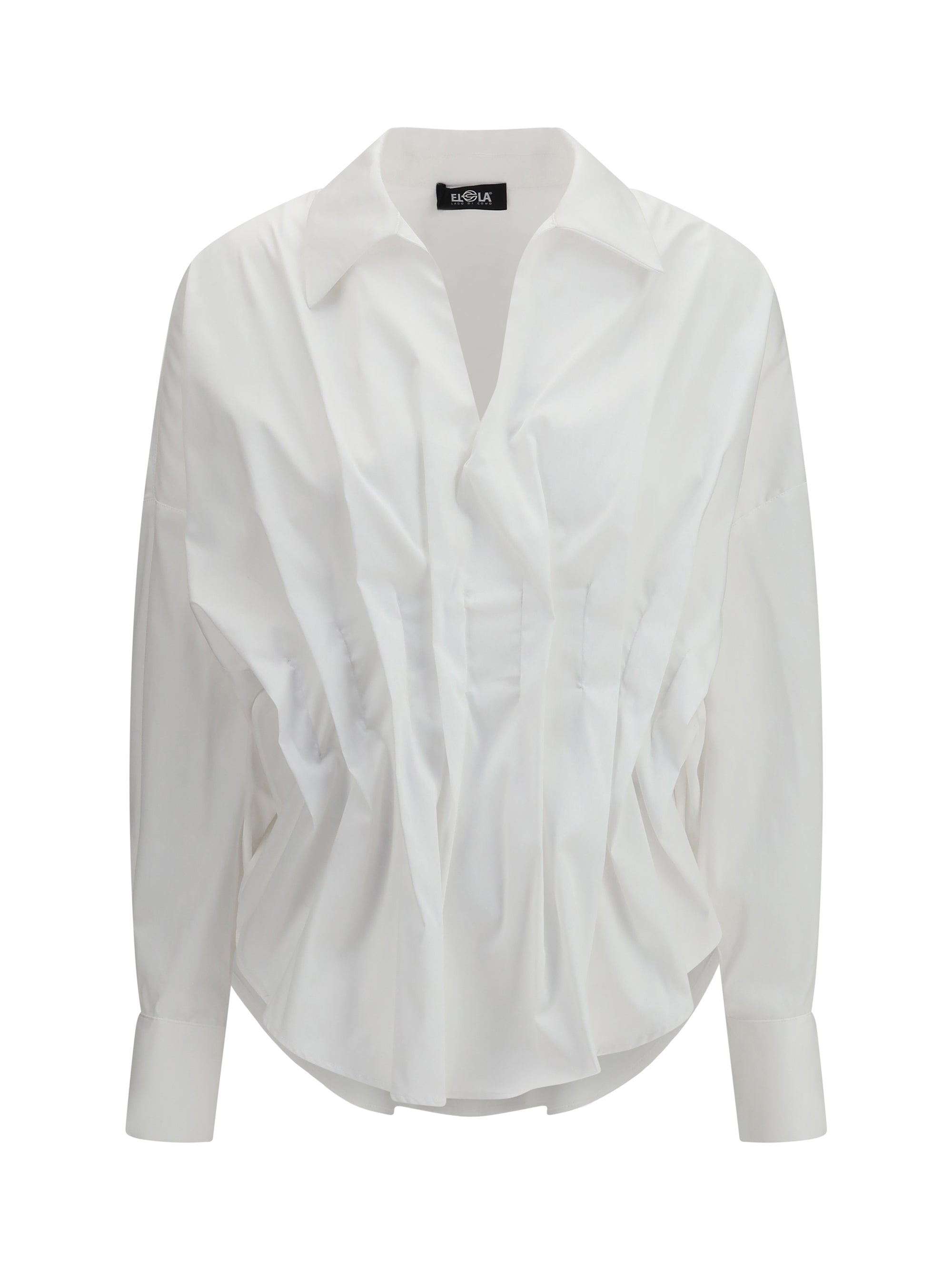 shirt with front ruching in cotton