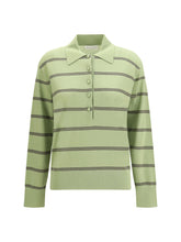 DRIES VAN NOTEN M merino wool striped polo sweater