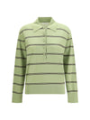 merino wool striped polo sweater