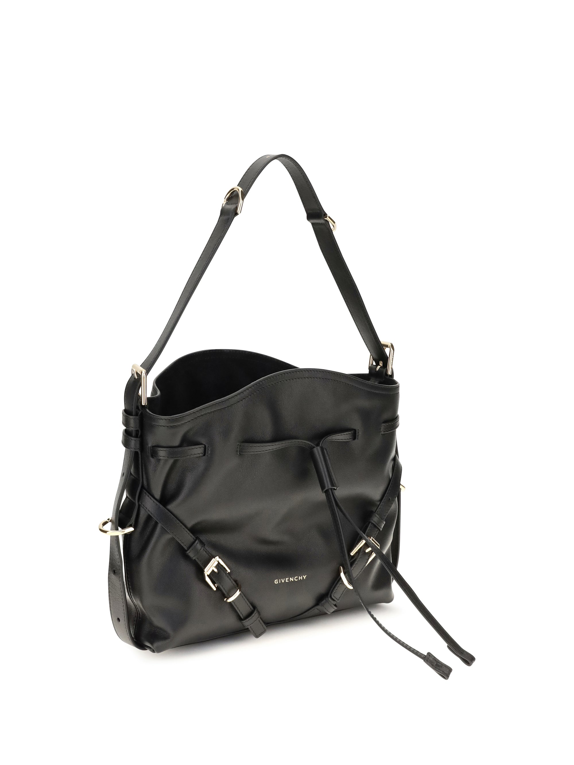 small voyou bucket handbag in glossy leather