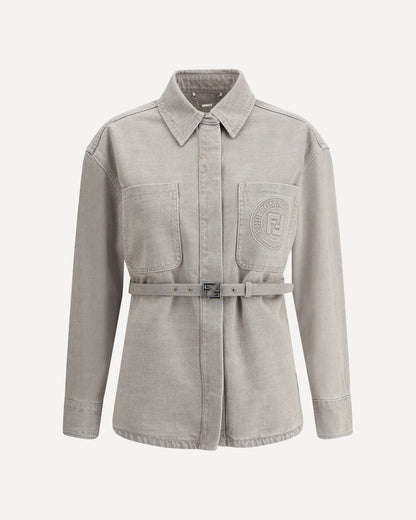 Fendi Denim Jacket Beige