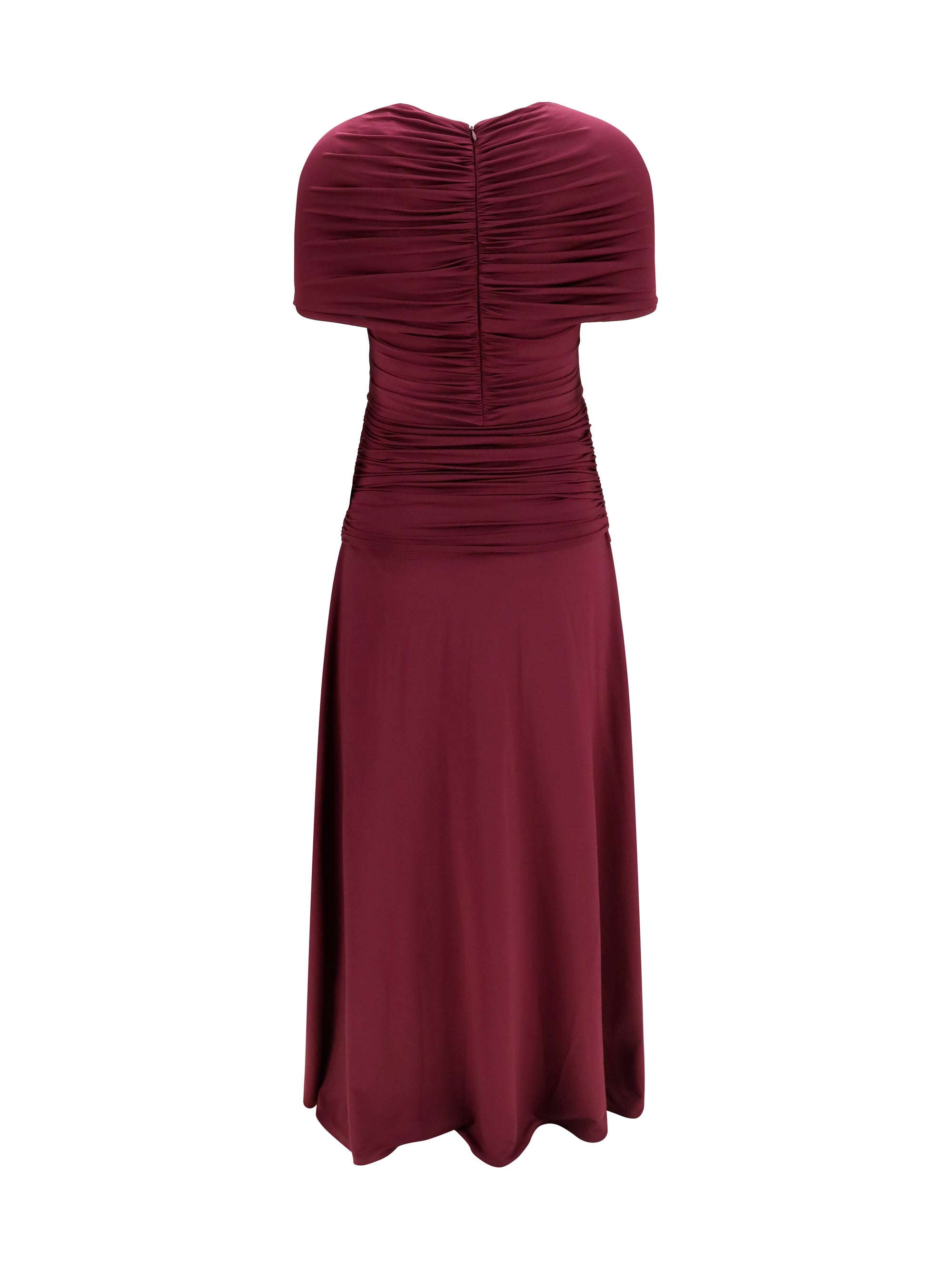 ruched midi dress in jersey