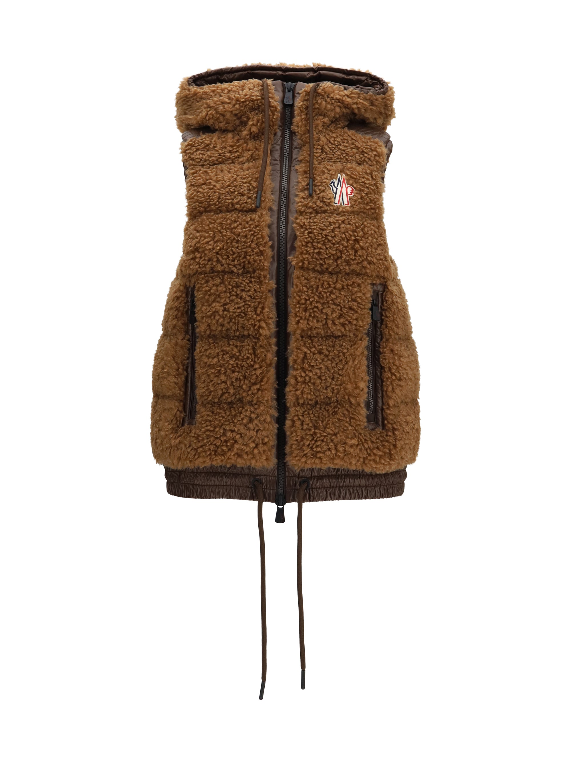wool-effect padded zip-up vest