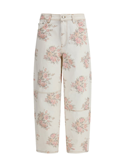 GANNI 25 stary floral-print jeans