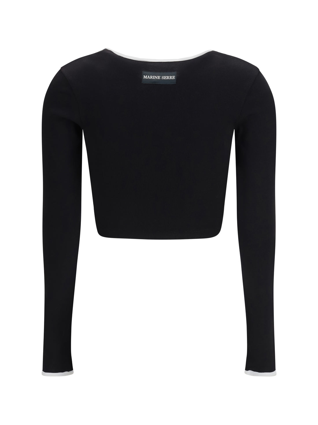 MARINE SERRE M moon logo bicolor jersey roundneck t-shirt 