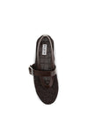 mesh and crocodile-print leather ballerinas