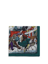 BURBERRY OS raining cats and dogs silk scarf