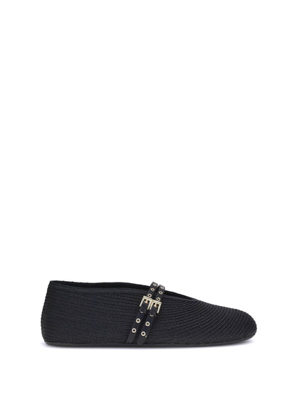 ALAIA 36 raffia ballerinas