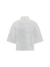 crop cotton organza polo with broderie anglaise