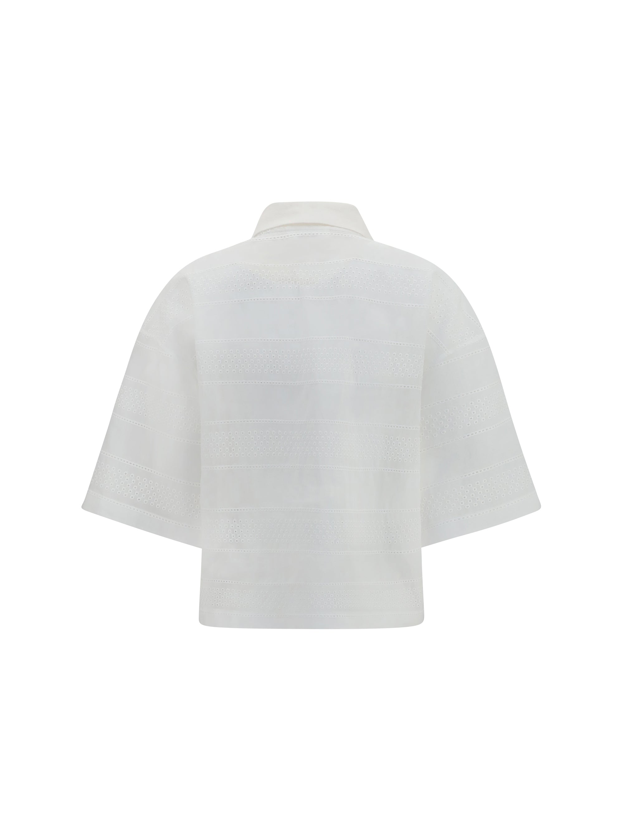crop cotton organza polo with broderie anglaise
