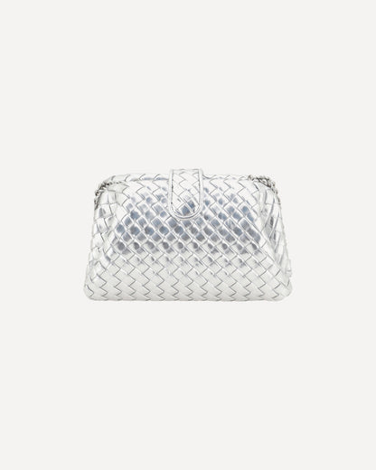 Bottega Veneta Lauren 1980 Clutch Silver