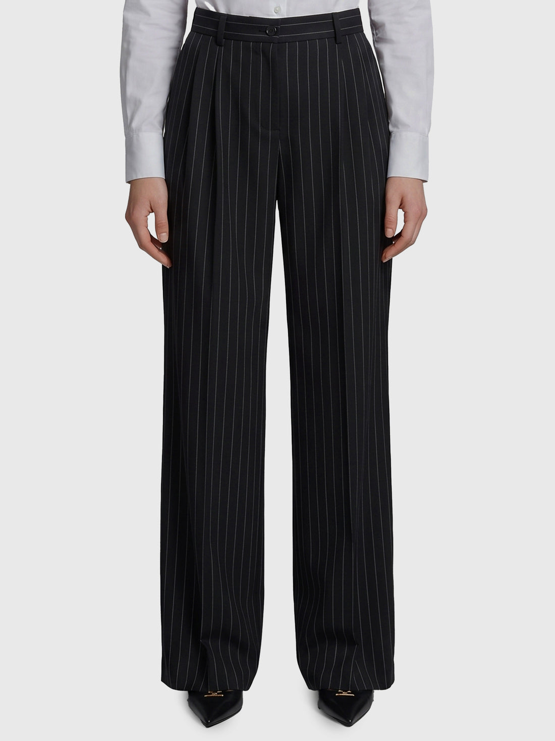 DOLCE&amp;GABBANA 40 wool chalk stripe trousers
