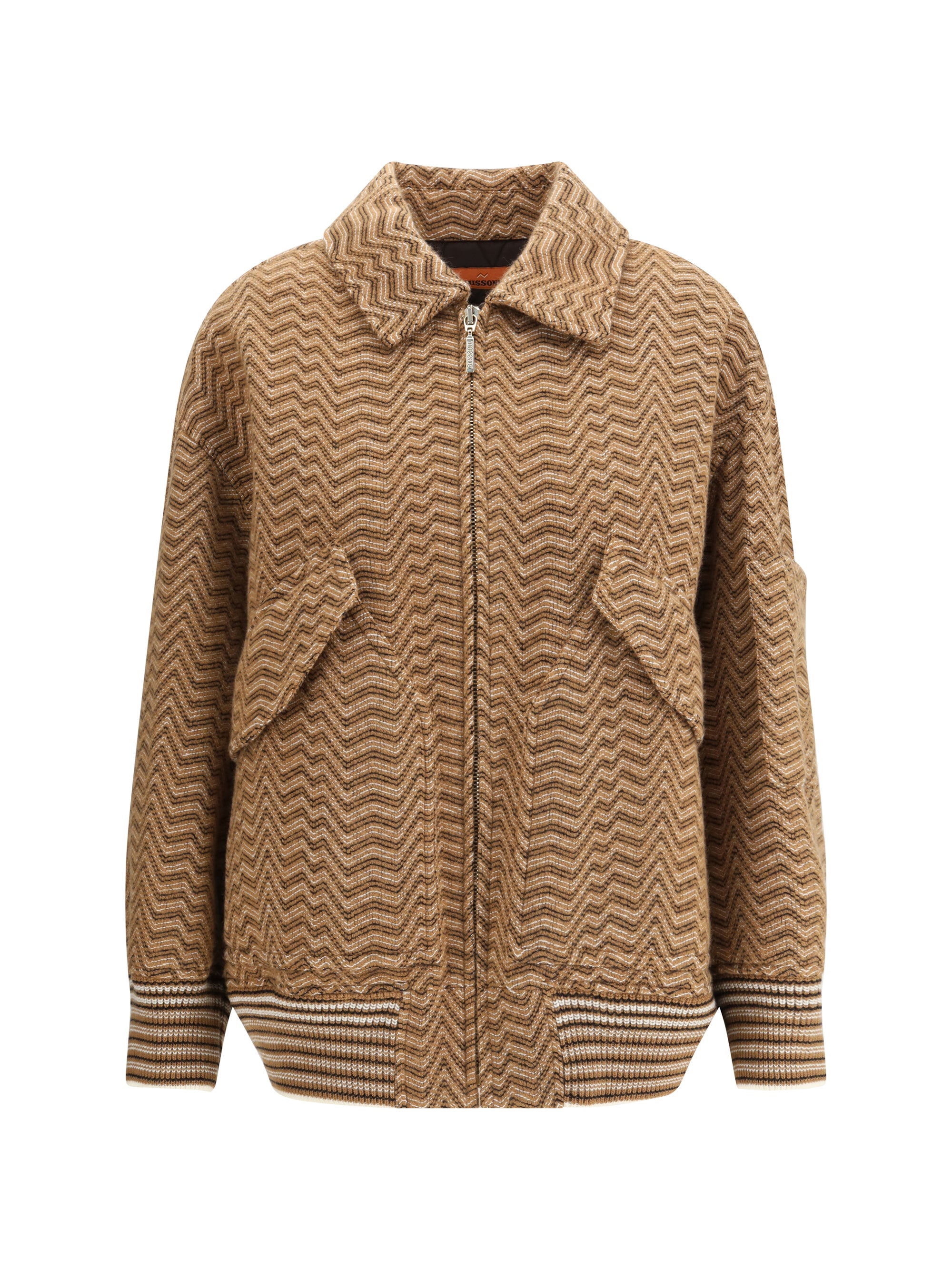 MISSONI M bomber with irregular chevron pattern