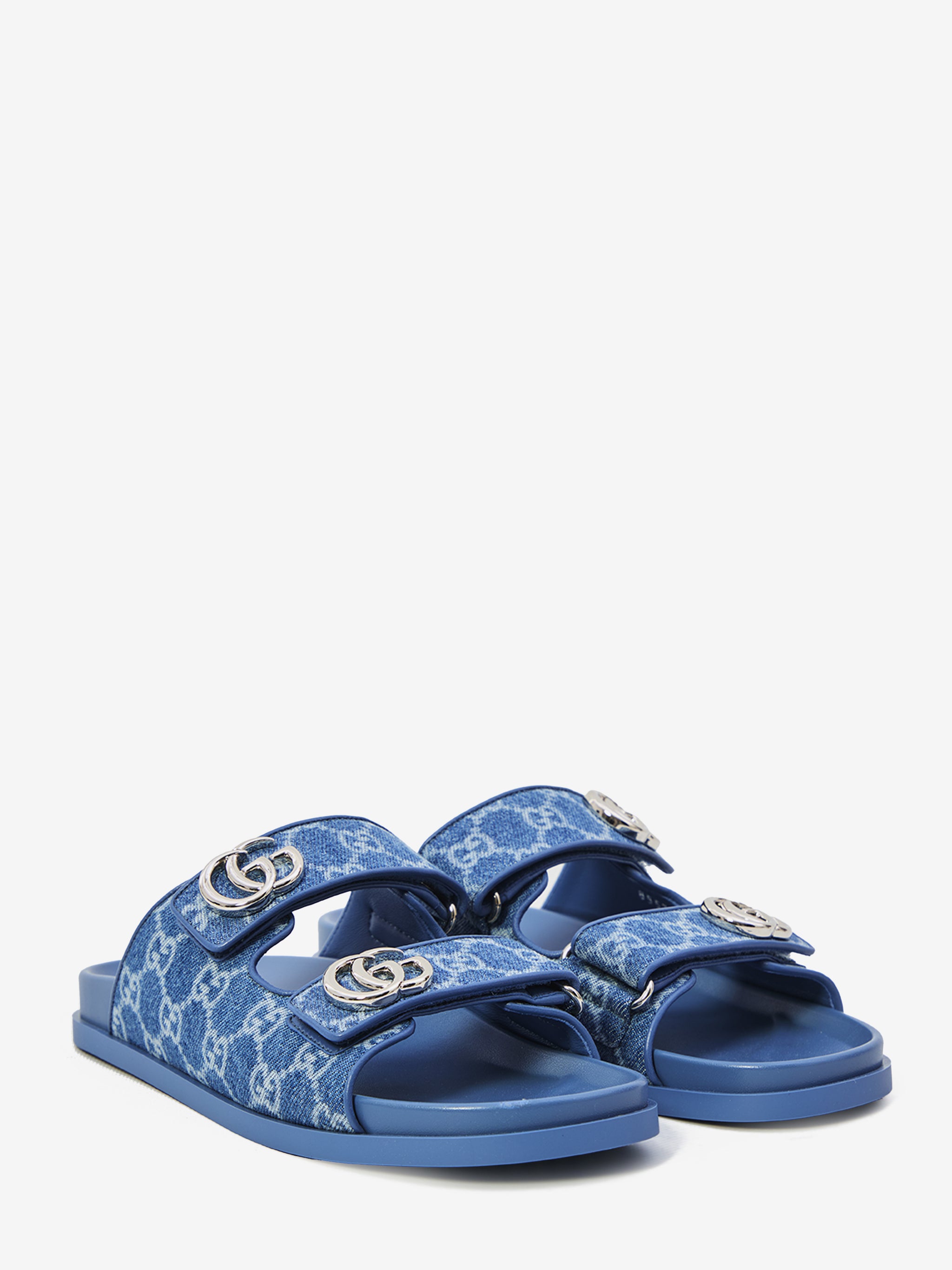 gg denim slide sandals