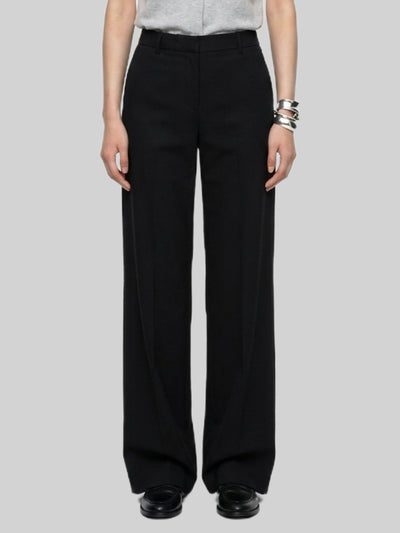 elastic-waist satin trousers